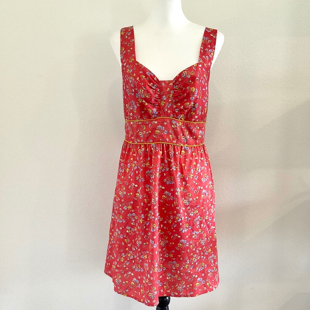 BAR III Dress Orange Floral Print Size Extra Large